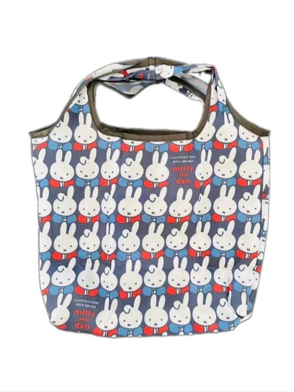 Navy Miffy Bag Cute Bunny Print Reusable Tote Shopping Bag New Without Tag nWoT